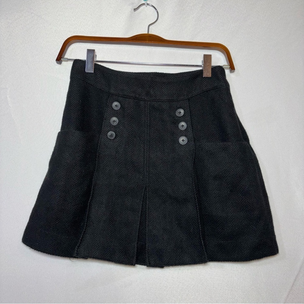 2/$30 Free People Black Pleated Flare Mini Skirt Size 0
